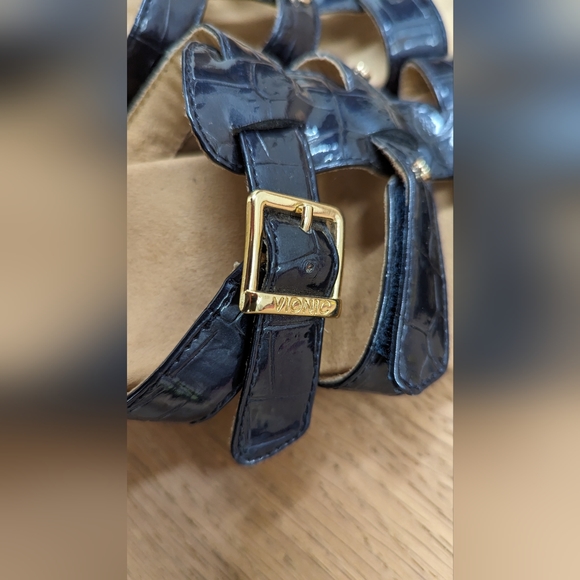 Vionic Radia Blue Slip On Wedge Sandals Size 5 - Picture 4 of 8